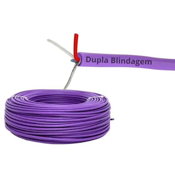 Cabo Microfone Balanceado Esteréo Lilas Rolo SPM30S ED Cabos