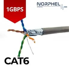 CABO DE REDE CAT6 BLINDADO CINZA F/UTP NORPHEL 100% COBRE ANATEL