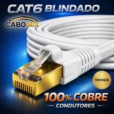 CABO DE REDE BRANCO 25 METROS CAT6 BLINDADO F/UTP 100% COBRE ANATEL