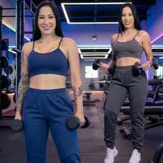 Kit 2 Calça Moletom Feminina Peluciada Estilo Jogger para Treino Físico Academia