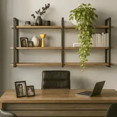 Prateleira Industrial Estante Tripla de Parede 3 120cm Nicho Mdf