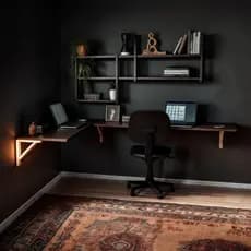 Mesa em L Suspensa 1,20m Mdf Home Office Escrivaninha Computador Quarto Escritorio Moderna