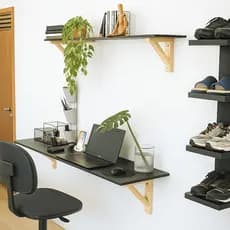 Kit Mesa 1,20 + Prateleira 90cm Home office Escrivaninha de Computador Quarto Escritorio Moderna