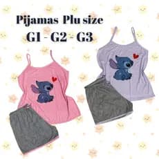 Short Doll Pijama plus size G1 G2 G3 personagem lilo e stich monica bob esponja luluzinha minnie scooby Doo