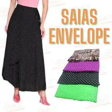 Saia envelope moda feminina