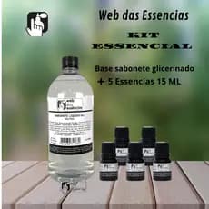 KIT BASE SABONETE GLI NEUTRO OU PEROLADO + 5 ESSENCIAS HIDROSSOLUVEIS 15 ML