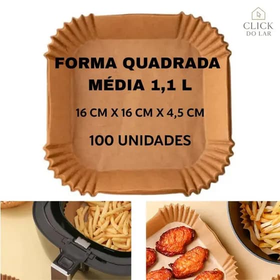 100 pçs forma descartável média/grande fritadeira airfryer em papel antiaderente 1,1lL/1,8L