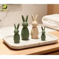 4 Coelhos Decorativos para Decoração de Mesa – Festa Páscoa Elegante – Enfeite