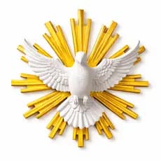 Espírito Santo Decorativo de Parede Branco com Raios Dourados | Decoração Religiosa moderna