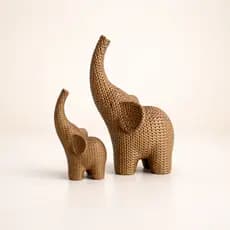 Conjunto Elefante Decorativo Minimalista / Design de Crochê Moderno