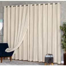 Cortina 4,00m Largura Voil Gaze de Linho C/ Forro Blackout Elegante Para Varão Simples