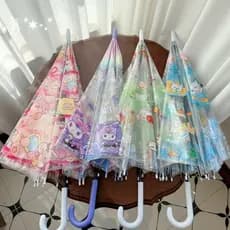 Guarda-chuva transparente transparente Animal dos desenhos animados Anime à prova dwaterproof água crianças estudantes d