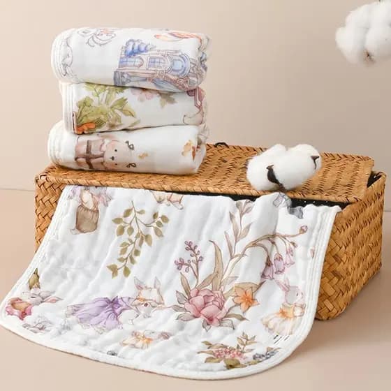 Toalha de gaze de algodão puro de seis camadas, toalha infantil de algodão para bebês, classe a, toalha macia para lavar