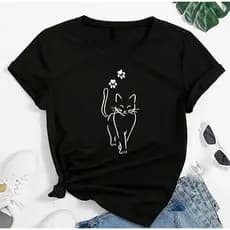 Blusa T-shirt Linda Camiseta Feminina Cat Pet Gato Patas Camisa