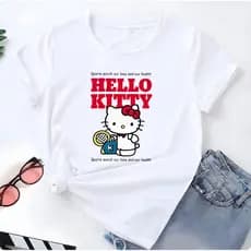 Blusa T-shirt Linda Camiseta Feminina Hello Kitty Girl Camisa