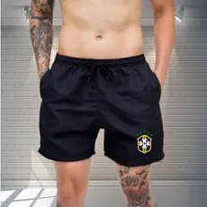 Short Tactel Bermuda Mauricinho Praia Brasil Seleção Futebol