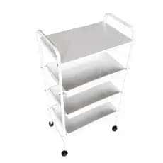 Carrinho  Auxiliar Estética 1 Tampo MDF e  3 Bandejas