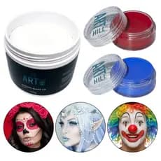 Kit Clown 1 Branco 60g e 2 Clowns Coloridos 10g Carnaval Palhaço Teatro Halloween