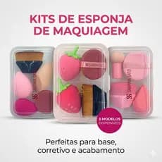 Kit Esponja Pincel Maquiagem Bolsa Viagem