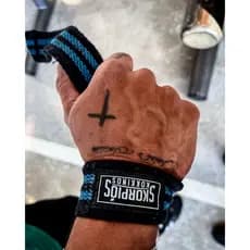 Par Straps 100% algodão AZUL para academia, cross fit e musculação.