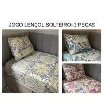 Kit Jogo Lençol De Cama Solteiro 2 Peças c/ ELÁSTICO em toda volta Microfibra Varias Estampas