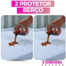 Kit 2 Capa Protetora de Berço Impermeável Para Colchão de Bebê Não Molha
