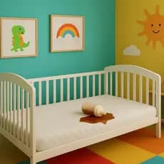 Capa Protetora Branca 100% Impermeável Para Berço Cor Unissex Infantil Resistente e Matelado Quarto Criança