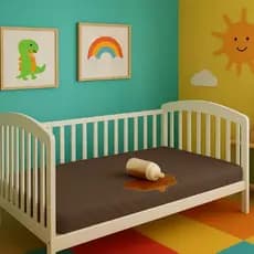 Capa Protetora Tabaco Infantil Para Berço 100% Impermeável Para Quarto de Criança Marrom Unissex