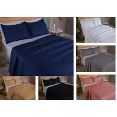 Cobre Leito Casal Queen 3 pçs 400 fios Micropercal Dupla face