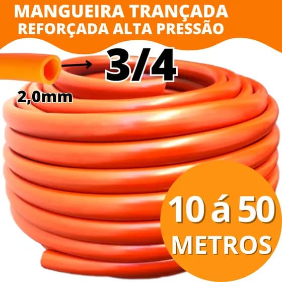 Mangueira 3/4 Siliconada 2mm Profissional 10m a 50m - Reforçada Sítio e Indústria