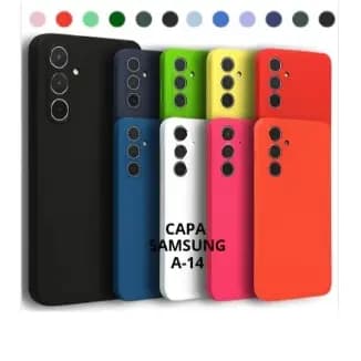 Capa Silicone Premium P/ Samsung A14 Acabamento Aveludado com Proteção Reforçada
