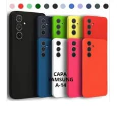 Capa Silicone Premium P/ Samsung A14 Acabamento Aveludado com Proteção Reforçada