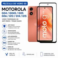 Película 3D Anti Risco Toque Suave Motorola G04/G04S/G05/G06/G13/G14/G15 Vidro Temperado Hd