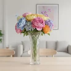 Vaso de Vidro Alto Relevo Decorativo para Rack Salas Transparente Arranjos Flores Elegante Lumines