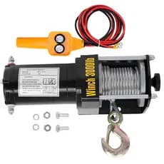 Guincho Elétrico 12v 3000lb 1361 Kg Com Cabo Aço 6 Metros Controle Remoto Para Quadriciculo Jeep
