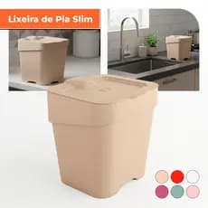 Lixeirinha Lixeira de Pia Cozinha Banheiro 2,5L Esconde Sacola Basculante Saco do Lixo