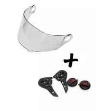 Viseira Ls2 FF358 Cristal Transparente FW3 GT Helt Strada TEX Anti Risco + Kit Reparo Completo