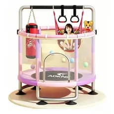 Cama Elástica 1.4M ATE 1.5M  (suporta 300kg) pula pula infantil brinquedo trampolim Com barra horizontal