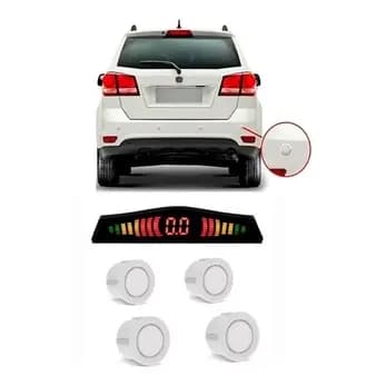 Sensor Estacionamento Ré 4 Sensores Display Branco Universal