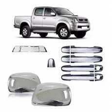Kit Aplique Capa Cromada Retrovisor Maçanetas+traseira Hilux