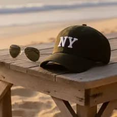 Boné NY Bordado Aba Curva Unissex Ajustável Confortável e Moderno Estilo Praia e Cidade