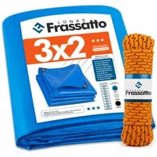 Lona Plastica Cobertura Impermeavel Azul 3x2 Lona Piscina Barraca Camping Telhado 2x3 Ilhos + Corda