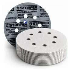 Kit 10 Unidades Disco Lixa Velcro Pluma 125mm Lixadeira Roto Orbital Para Ferro Metal Madeira Massa