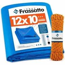 Lona Impermeavel 12x10 ou 10x12 Azul Reforçada Multiuso Piscina Proteção Uv C Ilhós Frassatto +Corda