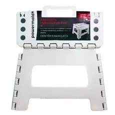 Banqueta Banquinho Multiuso Retrátil Dobrável 22cm Antiderrapante Até 150kg com Alça