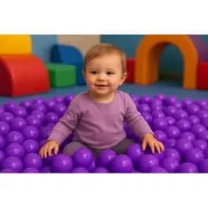 50 Bolinhas de Piscina Infantil Roxa 71mm Brinquedo Criança