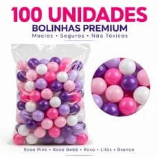100 Bolinhas de Piscina Infantil Rosa Roxo Lilás Branco Brinquedo Criança Piscina Bolinhas 71mm