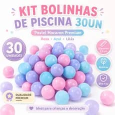 30 Bolinhas de Piscina Infantil Rosa Bebê Azul Lilás Brinquedo Criança Piscina Bolinhas 71mm