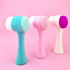 Escova Limpeza Facial 2 Em 1 Massagem Esponja Cerdas Silicone Dupla Face Escova De Limpeza De Cravos