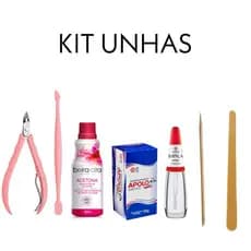 Kit fazer unhas 07 produtos ( Alicate, espátula , Acetona , Algodão, base , palito e lixa )